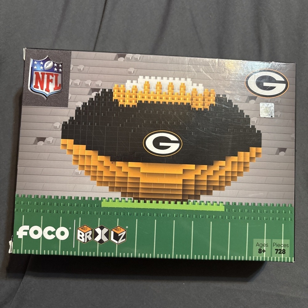 FOCO BRXLZ NFL Green Bay Packers Football Building Block Set 728 Pcs New